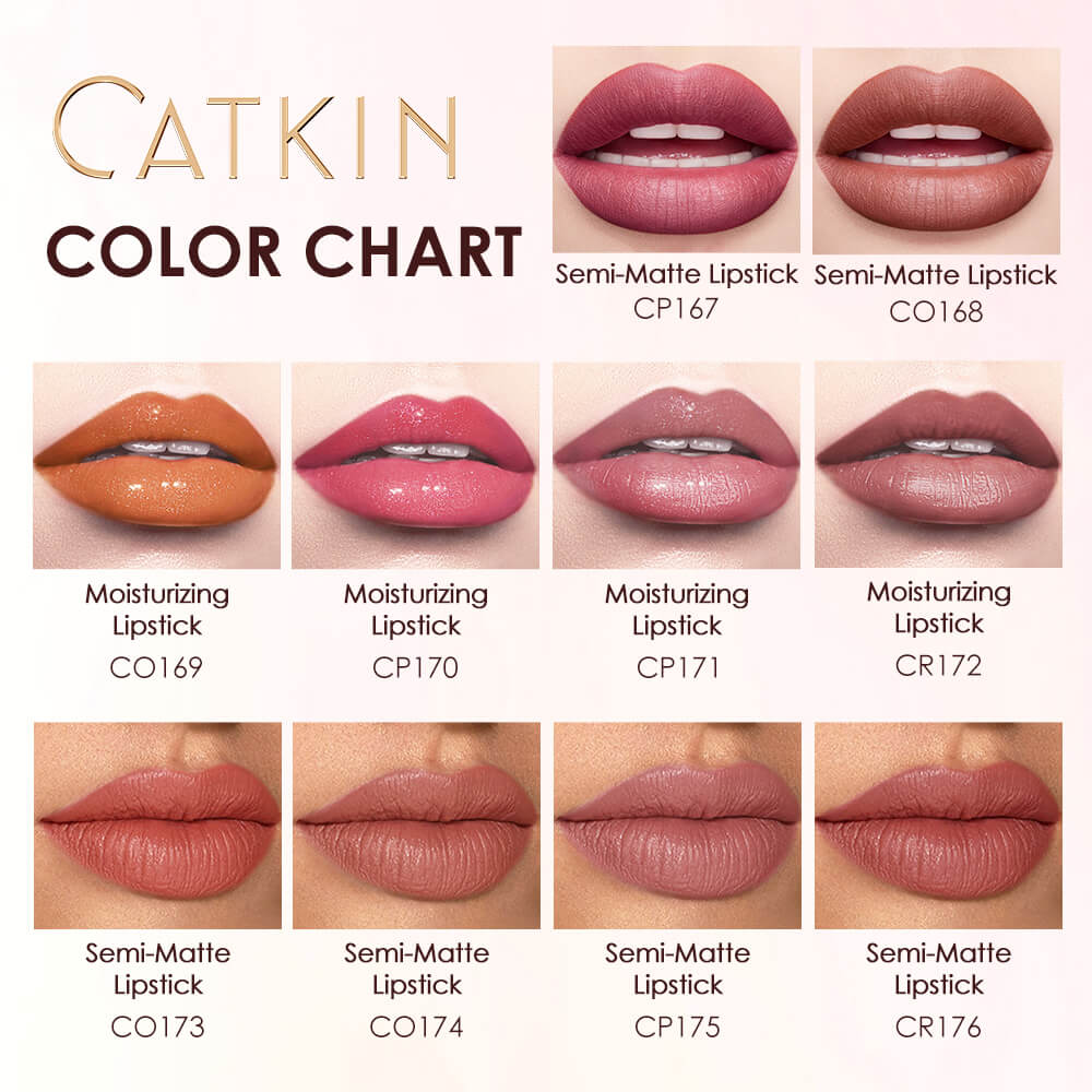 Catkin Rouge Carving Lipsticks Matte Finish Lipstick Moisturizing Long Lasting Smooth Nude Red Lipstick