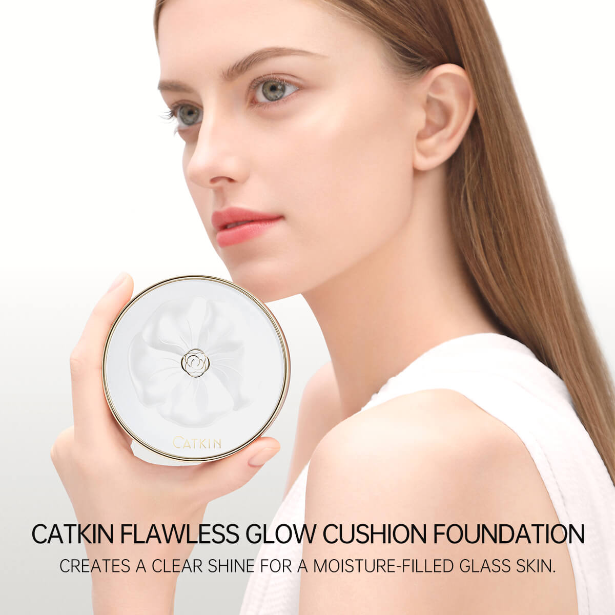 CATKIN Flawless Glow Long Lasting Cushion Foundation Skin Nourishing & Makeup 2 In 1 Natural Finish